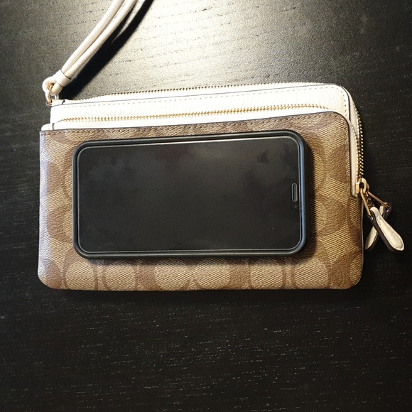 Coach double zip wallet/wristlet in signature canvas - Picture 7 of 8